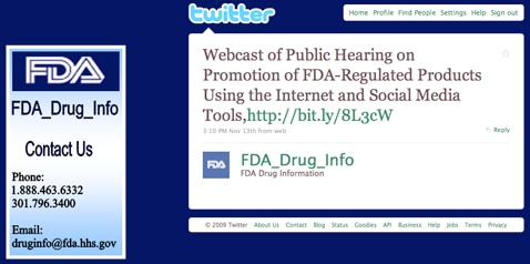 FDA's Twitter account