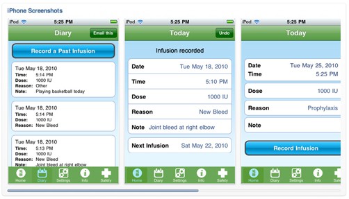 Bayer Factor Track iPhone app