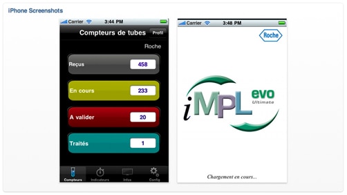 Roche Diagnostics France iMPL iPhone app