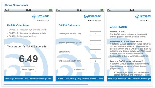Schering-Plough Remicade DAS28 calculator iPhone app